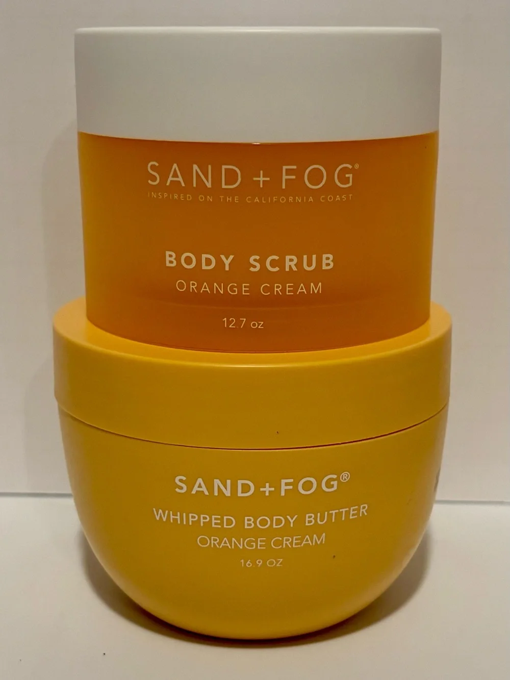 SAND+FOG Orange Cream Body Scrub 12.7 oz + Whipped Body Butter 16.9oz Set-New